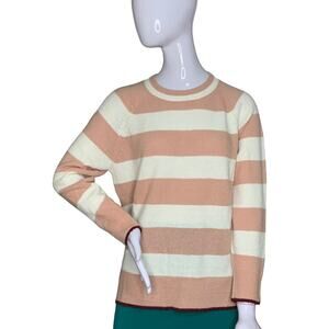 Lush NWT Fine Knit Sweater Top Strapped Mauve and Cream Asymmetric Size S